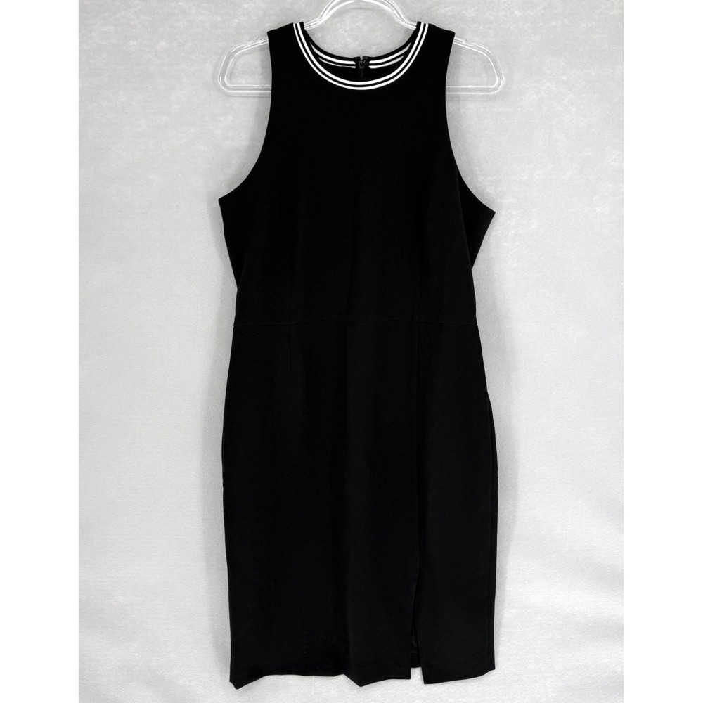 Banana Republic Dress Womens 14 Tall Black Sleeveless Sheath Midi New